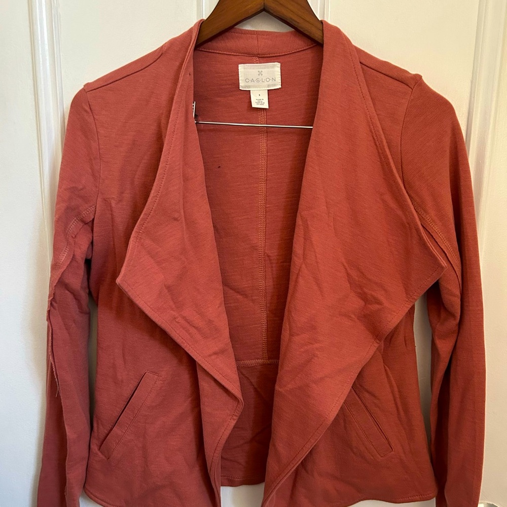 Coral color. Soft blazer cardigan